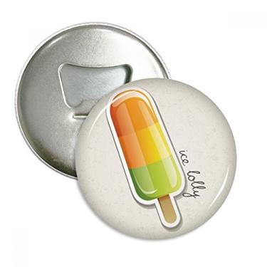 Imagem de Emblema multifuncional com ímã de geladeira e picolé laranja amarelo verde picolé