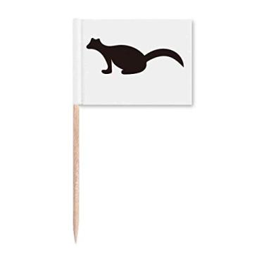 Imagem de Bandeira de palito de dente em retrato de animal preto Polecat marcador para decoração de festa