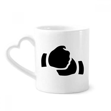 Imagem de Caneca com desenho de gestos Salute Caneca de café cerâmica copo de coração de vidro