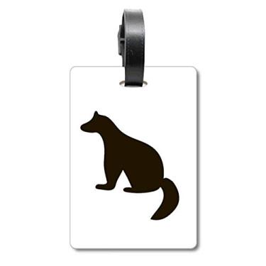 Imagem de Etiqueta de mala preta com desenho de animal fofo da Cutton, etiqueta de bagagem, Multicolorido.