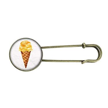Imagem de Aquarela amarela doce sorvete retrô broche de metal clipe jóias