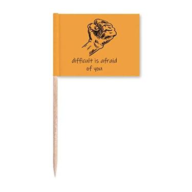 Imagem de Marcadores de palito de dente fechados com incentivo motivacional para decoração de festa