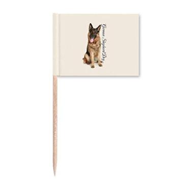 Imagem de Pastor alemão nacional de pastor alemão com bandeiras de palito, marcador para decoração de festa