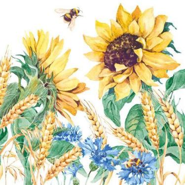 Imagem de Guardanapo Decoupage Ambiente 13313275 Sunflower And Wheat White 2 Uni
