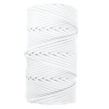 Imagem de Corda de paraquedista tipo III ou tipo IV Milspec Mil-C-5040H – Força de tração de 450 lb ou 750 lb – núcleo e carcaça de 100% nylon – 7 fios ou 11 fios – Cabo utilitário para acampamento, amarração, artesanato, Branco, (7 Strand - 550 lb) 200 Feet on a Tube