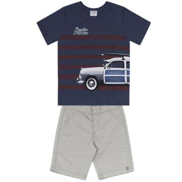 Imagem de Conjunto Masculino Camiseta Carro C/ Bermuda Nº 4 Ao 10 - Rovitex Kids
