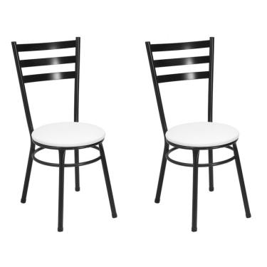 Imagem de Conjunto com 2 Cadeiras Angola Preto e Branco