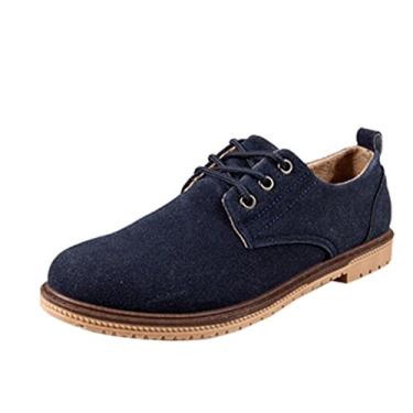 Imagem de Sapato masculino casual de camurça Gaorui mocassim; mocassim; tênis com cadarço, Azul, 9