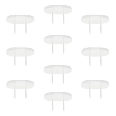 Imagem de Fielect tampas de tomada protetoras elétricas protetores de segurança para bebês crianças protetor antielétrico 2 pinos branco 10 peças