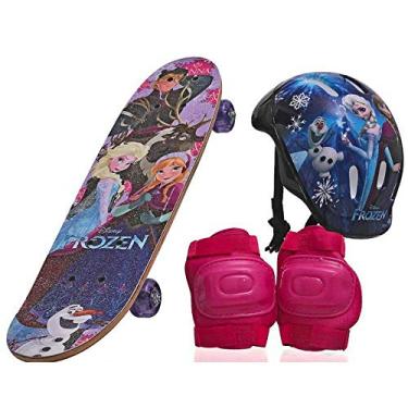Imagem de Skate Infantil Frozen Menina com Proteção