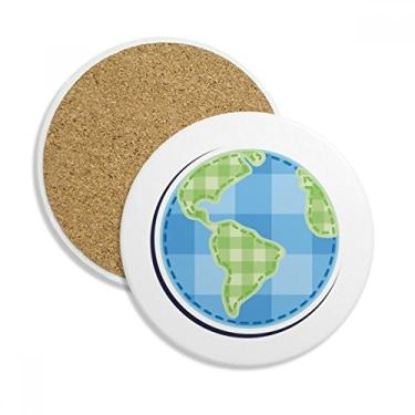 Imagem de Caneca de porta-copos Terra Universo e Alienígena com proteção de mesa, pedra absorvente