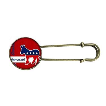 Imagem de Broche de metal retrô Democrata com emblema de burro americano