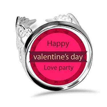 Imagem de DIYthinker Anel de noivado com amor para o Dia dos Namorados Rosa redondo
