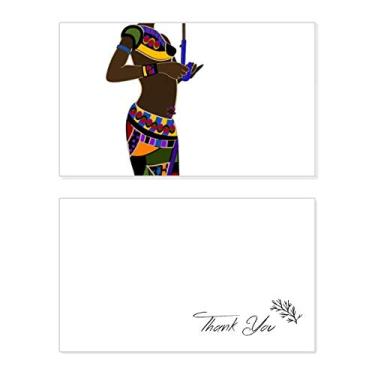 Imagem de Vestidos femininos negros aborígenes africanos cartão de agradecimento aniversário aniversário saudação casamento agradecimento