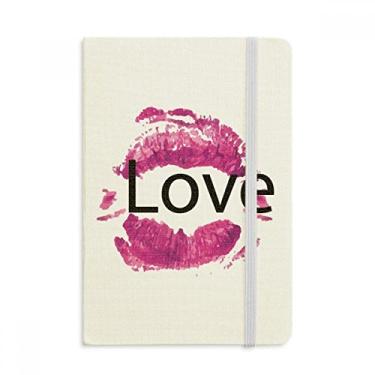 Imagem de Caderno de Diário Clássico com Capa Rígida para Dia dos Namorados Love Pink Lip