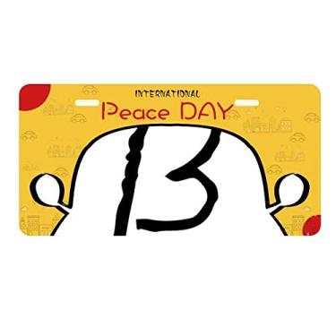 Imagem de DIYthinker Placa de licença de alfabeto grego Beta preta placa etiqueta decoração de carro dia da paz