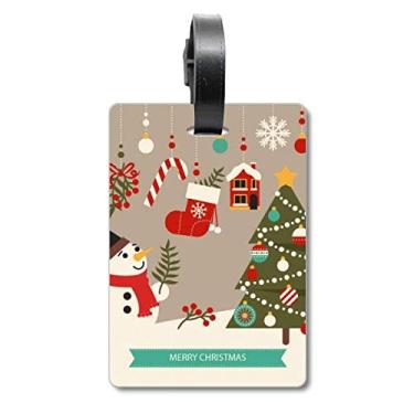 Imagem de Luvas de Natal com boneco de neve para festivais, malas, etiqueta para cartão de bagagem, etiqueta para pendurar