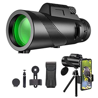 Imagem de Telescópio monocular 40X60 HD para smartphone com adaptador de telefone e tripé luneta de alta potência para observação de pássaros. Concerto de viagem Monóculos baixos para adultos e crianças observando a vida selvagem