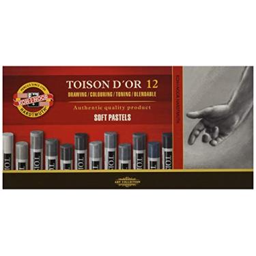 Imagem de Koh-I-Noor KOH-I-NOOR TOISON D'OR 8522 Artist's Soft Pastéis - Cinza (pacote com 12)@1, 8522012002GY