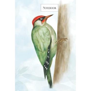 Imagem de Woodpecker Notebook - A5 (6x9) lined fine Art print journal by Pinky & Doodle: Perfect stationary gift for Bird loving Twitchers and Watercolour Art as a diary, planner or journal 240 lined pages