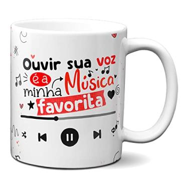 Imagem de Caneca Namorados Minha Música Favorita é Ouvir Sua Voz (Branca)
