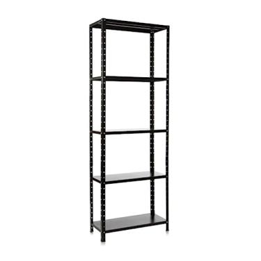 Imagem de Estante Prateleira de Aço Reforçada Livros Multiuso Organização Preta 2 3 4 5 6 Andares (5)