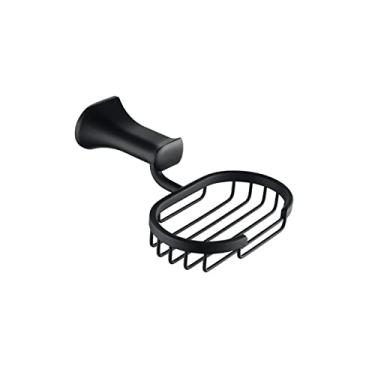 Imagem de Titular de papel higiênico de aço inoxidável preto zinco gancho de parede porta-toalha saboneteira copo de vidro banheiro, saboneteira