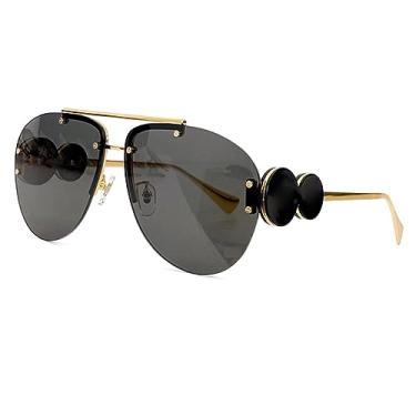 Imagem de Óculos de sol retrô sem aro Lentes de liga leve Gradiente Óculos de sol Gratuito UV400, Óculos de sol nº 8, tamanho único