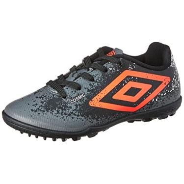Imagem de Chuteira Umbro Cosmic Jr, Criança-Unissex, Grafite/Coral/Preto, 31