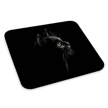 Imagem de Mouse Pad Gato Preto Olhos Verdes Mousepad