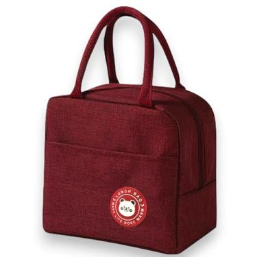 Imagem de Bolsa Térmica Fitness para Marmita e Lanche: Ideal para Academia, Trabalho, Viagem e Passeios à Praia - NEXUS MARKET (Vinho)