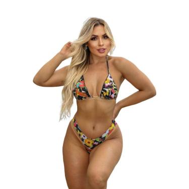 Imagem de Biquíni Cortininha Estampado com Calcinha Levanta Bumbum