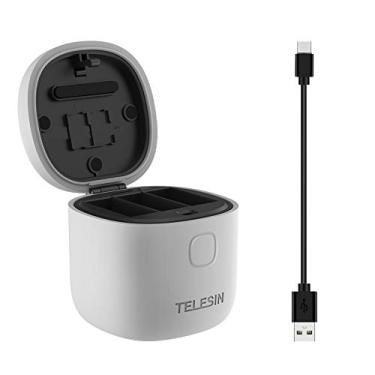 Imagem de TELESIN Carregador de bateria USB Allin Box para GoPro Hero 10 Hero 9 preto, com função de leitor de cartão SD USB 3.0 de alta velocidade à prova d'água armazenamento estojo para 3