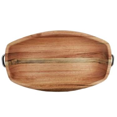 Imagem de Gamela de Madeira com Alças 54x30cm Travessa para Servir Churrasco Zanline Rústica