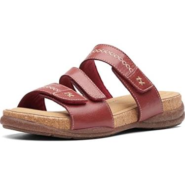 Imagem de Clarks Sandália masculina Roseville Bay Flat, Couro vermelho, 9.5 Wide