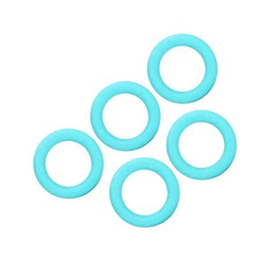 Imagem de Pulseira de Dentição de Silicone, 5 Peças de Anel de Dentição de Massagem Macia Elástica para Sala de Estar de bebê (Verde Turquesa)