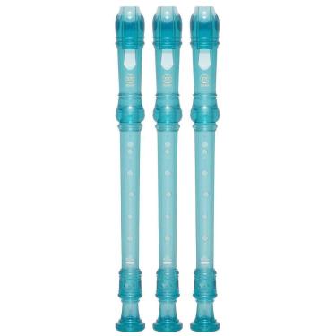 Imagem de Kit 3 Flautas Doce Soprano Barroca Em C YRS-20B Azul Yamaha