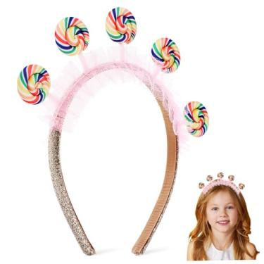Imagem de Tiara de pirulito decoração de princesa rosa acessórios de cabelo rosa acessórios de cabelo carnaval elegante faixa de cabelo doce acessórios de cabelo criativo faixa de cabelo adorável