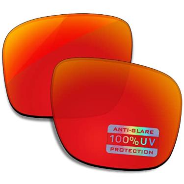 Imagem de Bowyer Lentes de reposição polarizadas para óculos de sol Oakley Holbrook XL OO9417 - Espelho vermelho fogo
