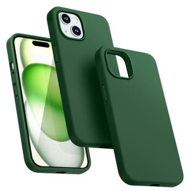 Imagem de Dssairo Capa para iPhone 15, capa protetora fina de silicone líquido à prova de choque para iPhone 15 6,1 polegadas [forro de microfibra] (verde alpino)