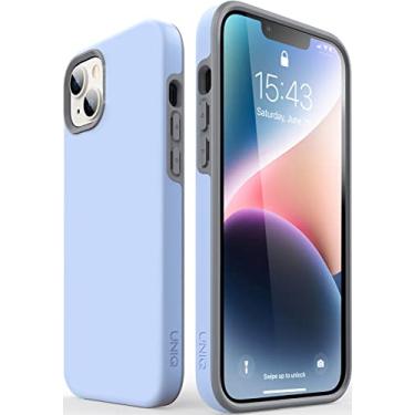 Imagem de TEAM LUXURY Capa projetada para iPhone 14 Plus, [série UNIQ] policarbonato + silicone macio TPU à prova de choque capas protetoras para telefone para Apple iPhone 14 Plus 6,7 polegadas - (azul serenidade)
