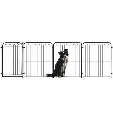 Imagem de Cercado Cachorro Pet - 3 Módulos + Portão - 82x68Cm - Preto - 30.033.02 - Petmix