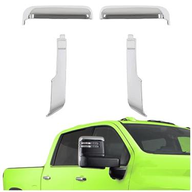 Imagem de KUAFU Tampas de espelho de reboque compatíveis com Chevy Chevrolet Silverado GMC Sierra 2500HD 3500HD 2020-2023 Substituição para 84468905 84468911 Capas de carcaça de espelho de porta superior e