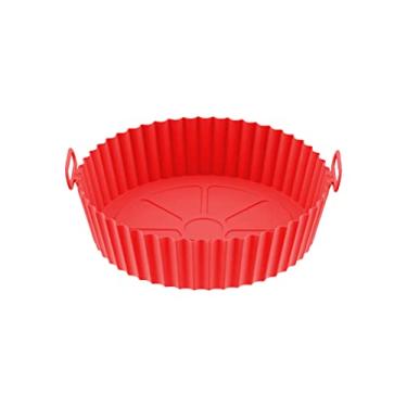 Imagem de Estink Silicone para fritadeira a ar, silicone reutilizável com resistência a altas temperaturas, BPA, material ecológico, reciclável, para acessórios de fritadeira a ar (vermelho)