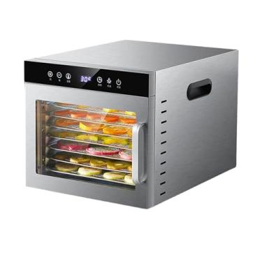 Imagem de Máquina desidratadora de alimentos, 8 bandejas de aço inoxidável, temporizador digital, controle de temperatura, secador para carne seca, ervas, carne, carne, frutas