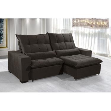 Imagem de Sofá Retrátil e Reclinável 2,30m ESTILO ESTOFADOS - ELLOA com Velusoft D33 "MARROM"