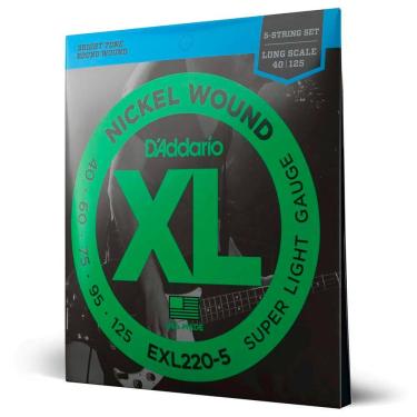 Imagem de Encordoamento Para Baixo D`adario 5 Cordas EXL220-5 0.40