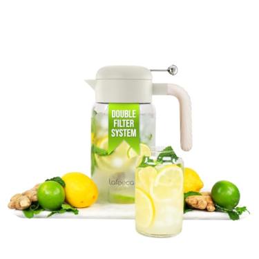 Imagem de LAFEECA Cafeteira Cold Brew - Cafeteira de chá gelado com tampa hermética - Filtro ultra duplo inoxidável - Jarra Tritan - 2000 ml - Dune