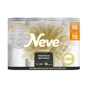 Imagem de Neve Papel Higiênico Supreme Folha Tripla, 20m, Leve 16 Pague 15 Rolos