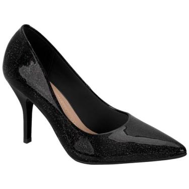 Imagem de Scarpin Feminino Verniz Galactia Preto Furtacor Beira Rio 4122.1400